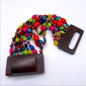 70's Style Stretch Bead Bracelet